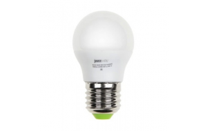 Лампа светодиодная PLED-ECO-G45 5Вт шар 3000К тепл. бел. E27 400лм 220-240В JazzWay 4690601036957